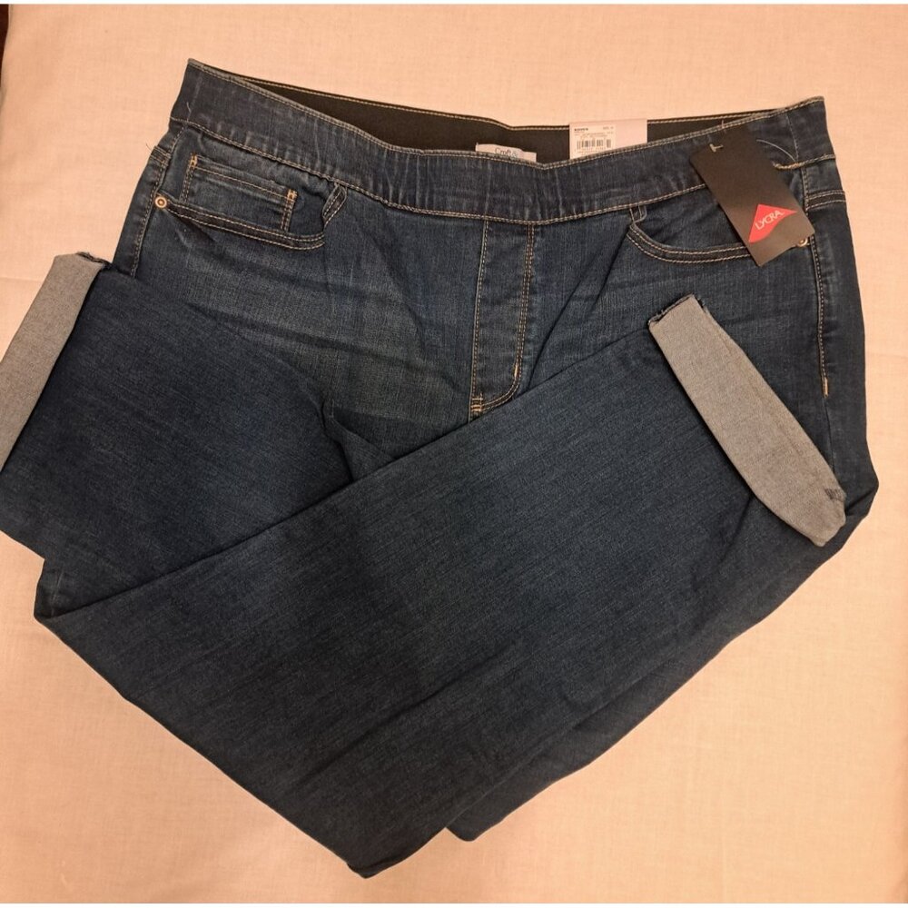 Croft & Barrow Denim Blue Jeans Women's 18 Girlfriend‎ Pull On Stretch NWT - Picture 3 of 11